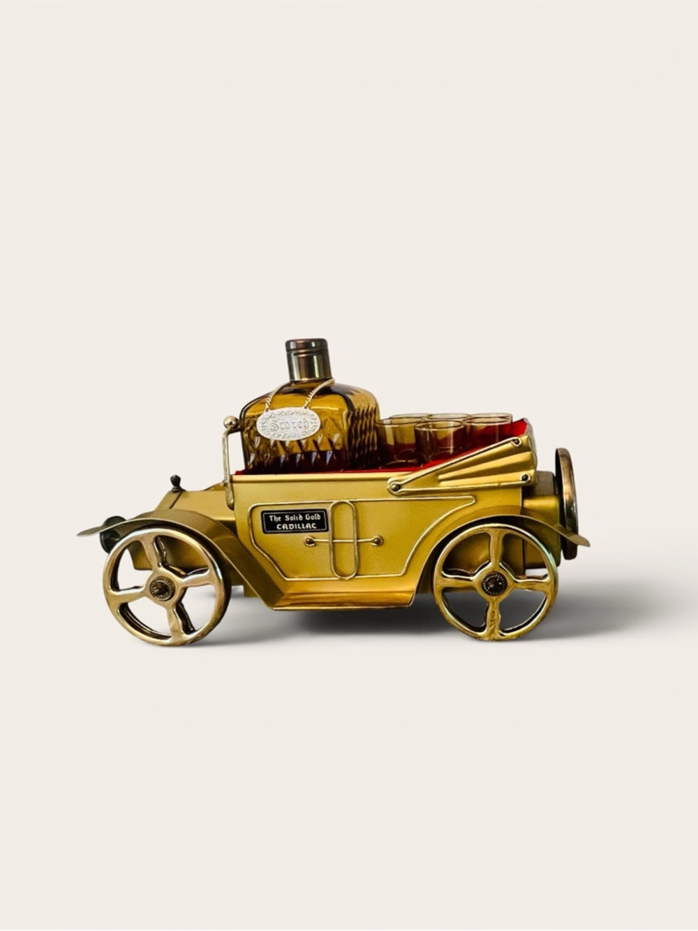 Vintage “Solid Gold Cadillac” Musical Whiskey Decanter Set